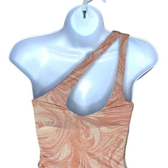 NEW L*Space Phoebe One-Piece One Shoulder Cut Out Swimsuit Orange Women 4 NWOT - Picture 9 of 13